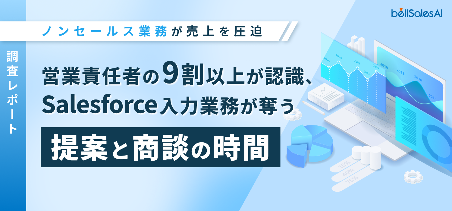 【ノンセールス業務が売上を圧迫】営業責任者の9割以上が認識、Salesforce入力業務が奪う“提案と商談”の時間